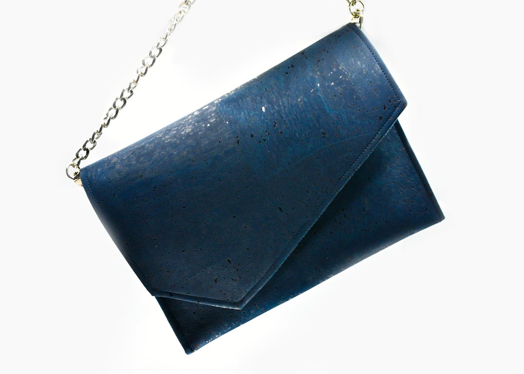 Navy Clutch with Detachable Chain