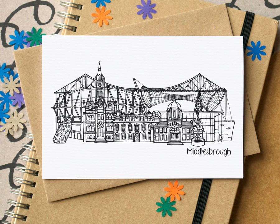 Middlesbrough Skyline Greetings Card