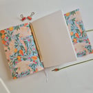 Orange Leather Cockatoo and Pomegranate Journal or Sketchbook, A5 size