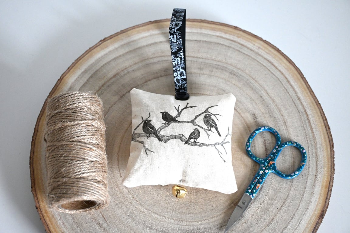 small fabric bird hanger