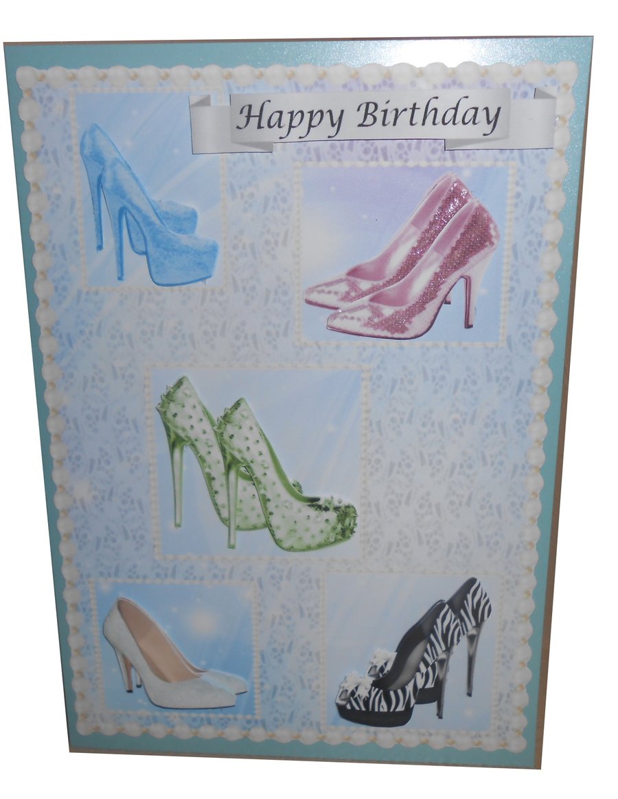 Never too Many Shoes 3D birthday card