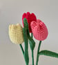 tulip bouquet, 3 crochet tulip mini bouquet, everlasting flowers - Image 2
