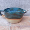 Pouring or batter bowl hand thrown with a whisk