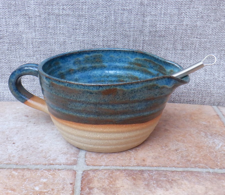 Batter mixing pouring bowl hand thrown jug stoneware ceramic pottery handmade   