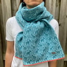 Merino lambswool long donkey scarf (barracuda and raindrop)