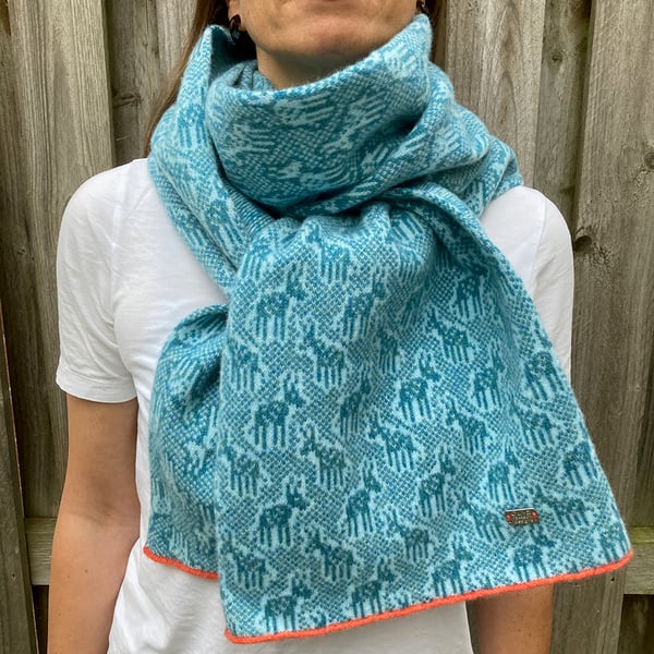 Merino lambswool long donkey scarf (barracuda and raindrop)