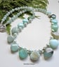 Designer Amazonite & Shell Pearl Necklace One Off - Image 1