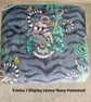 Storage Footstool Emma J Shipley Lemur Navy Blue Velvet Pouffe Monkeys  - Image 3