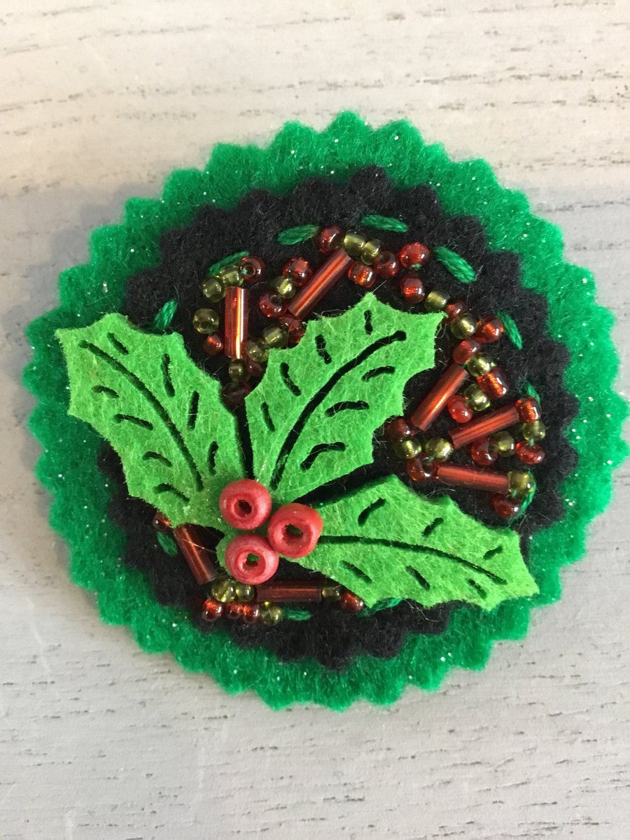 Holly Brooch 