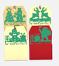 Handmade Christmas Gift Tags, Slide In Message Tags, Red Set of 4