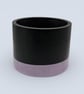 Large 15 cm Round Black and Lilac Plant Pot for Indoor Houseplants