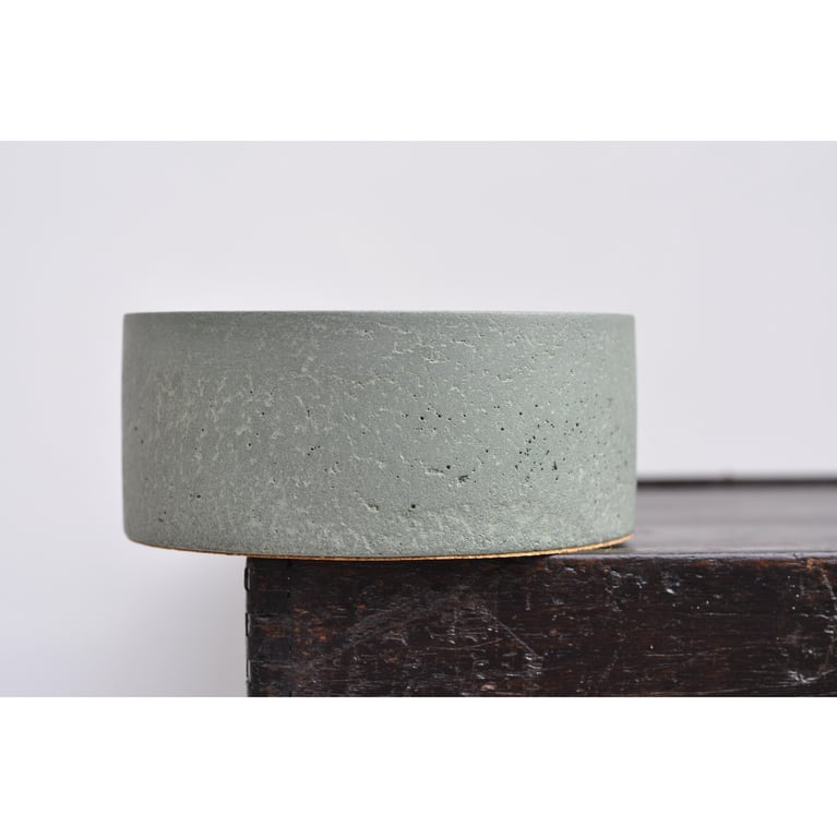 Medium Concrete Bowl: NEW Handmade Minimalist Cylinder Key & Jewelry Dish Ash Gr