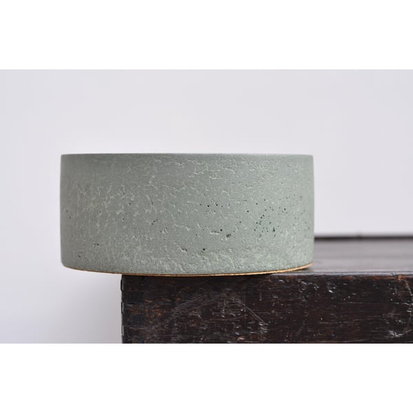Medium Concrete Bowl: NEW Handmade Minimalist Cylinder Key & Jewelry Dish Ash Gr