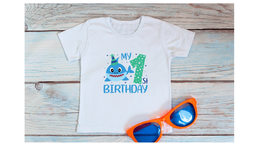 Shark Birthday t Shirt age 1
