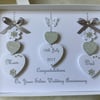 Personalised Silver Wedding Anniversary Card 25th Diamond 60th Mum Dad Handmade 