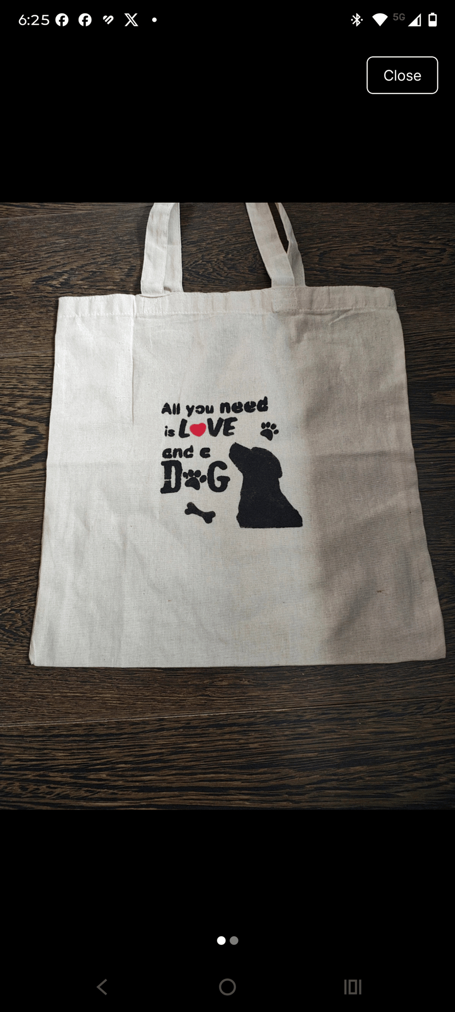 Hand painted tote bag 