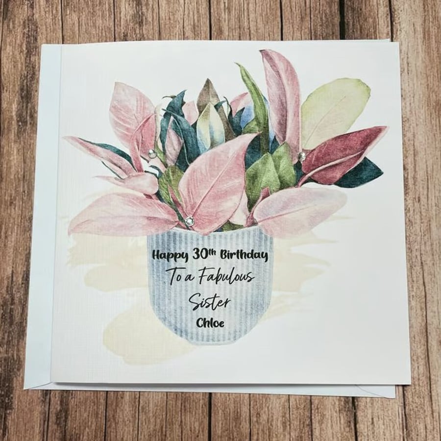 Personalised Birthday Plant Woman's Card For Her Happy Birthday Daughter