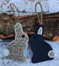 Rabbit Decorations One Liberty Fabric and One Denim Fabric - Image 5