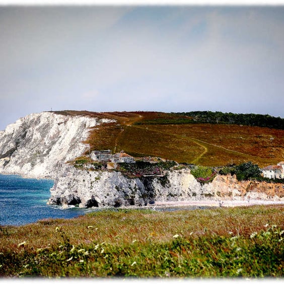 Freshwater Bay Digital Art Print - Isle of Wight Coastal Wall Art
