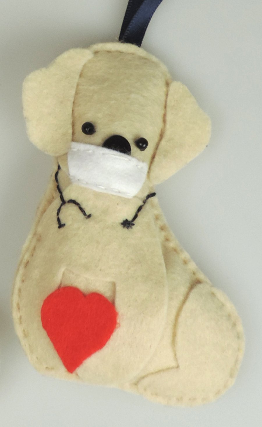 Doctor or Nurse Dog Felt Hanging, Labrador Puppy. Christmas decoration,