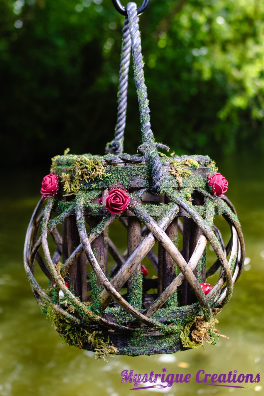 Bespoke decorated willow lanterns with LED candle