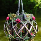 Bespoke decorated willow lanterns with LED candle