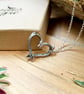 Handmade Silver Love Heart Twig Necklace - Image 1