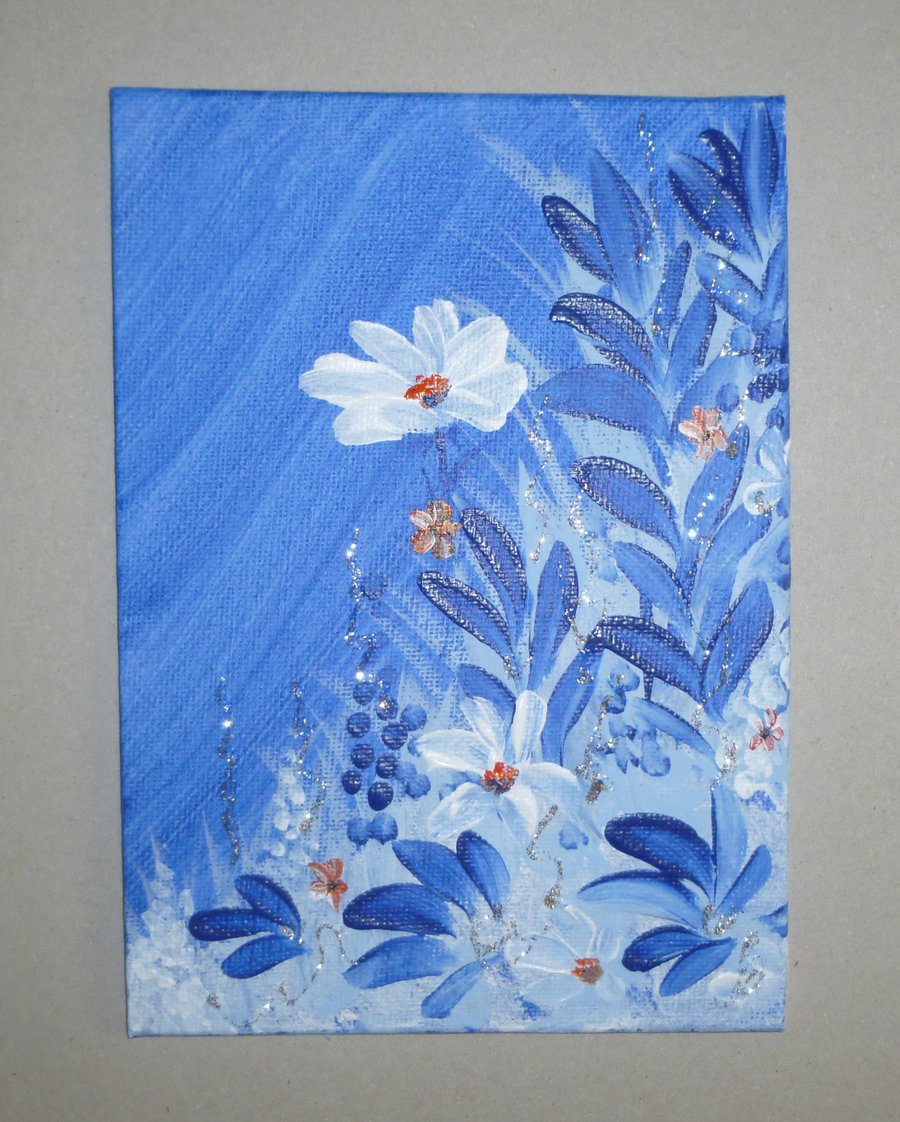 original art hand painted floral painting ( ref FA 432 D1 )