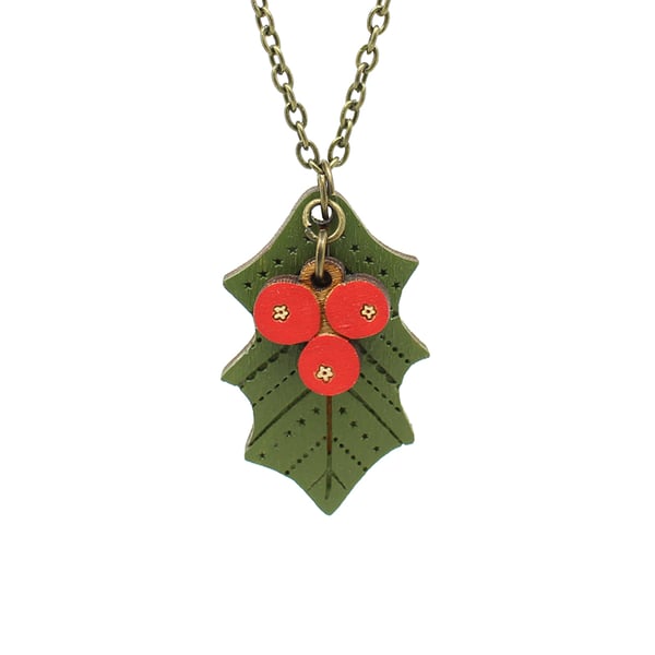Christmas Holly Necklace