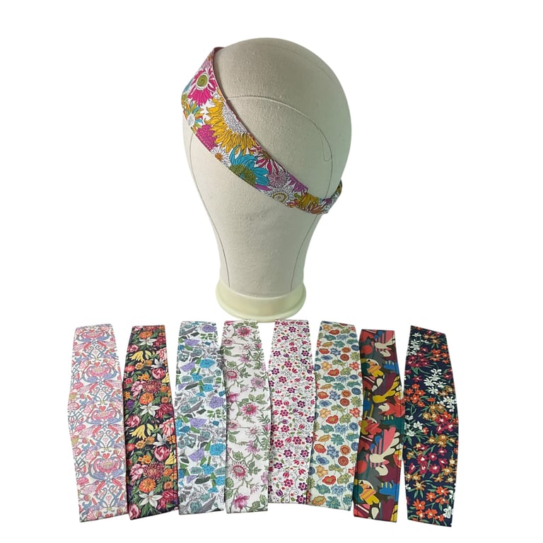 Hairband made of Liberty fabric, soft reversible floral  headband