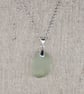 Sterling Silver Sea Glass Pendant Necklace – Pale Green Seafoam Beach Glass - Image 4