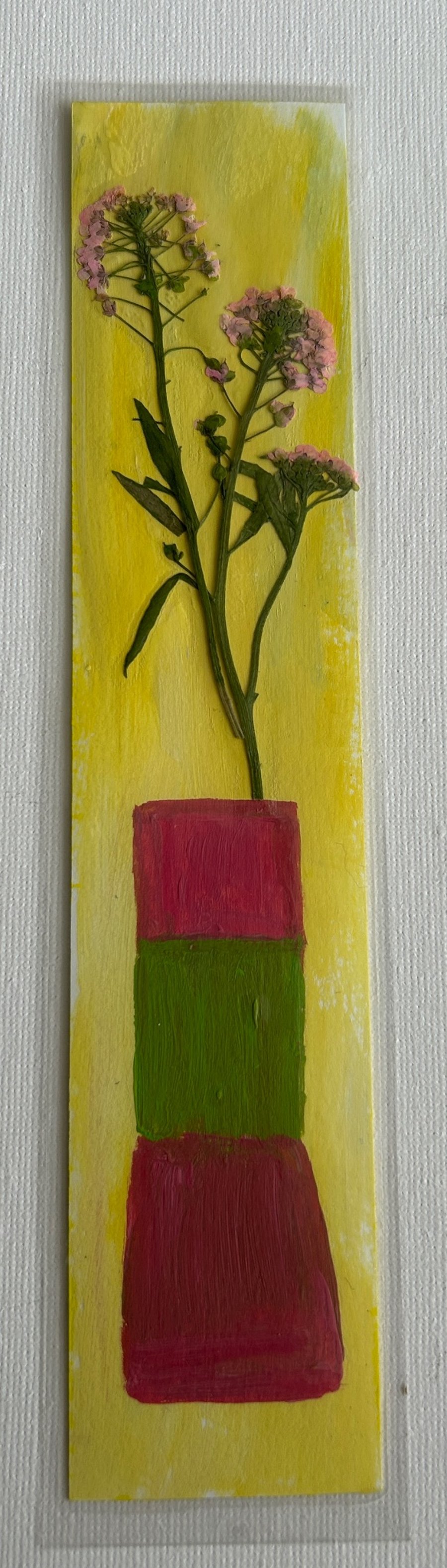 Handmade bookmark. Double sided, original artwork .floral design 