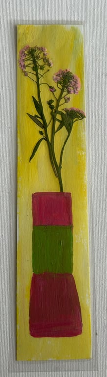 Handmade bookmark. Double sided, original artwork .floral design 