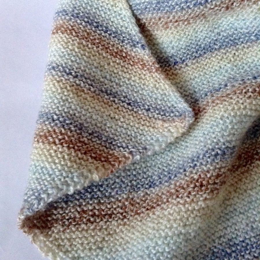 SALE Diagonal striped handknitted baby blanket Folksy