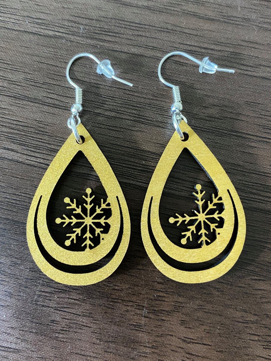 Golden Christmas Earrings