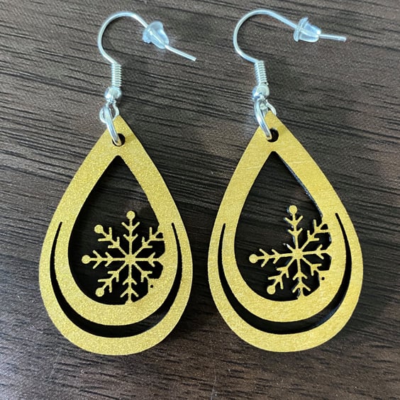 Golden Christmas Earrings
