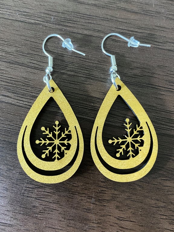 Golden Christmas Earrings