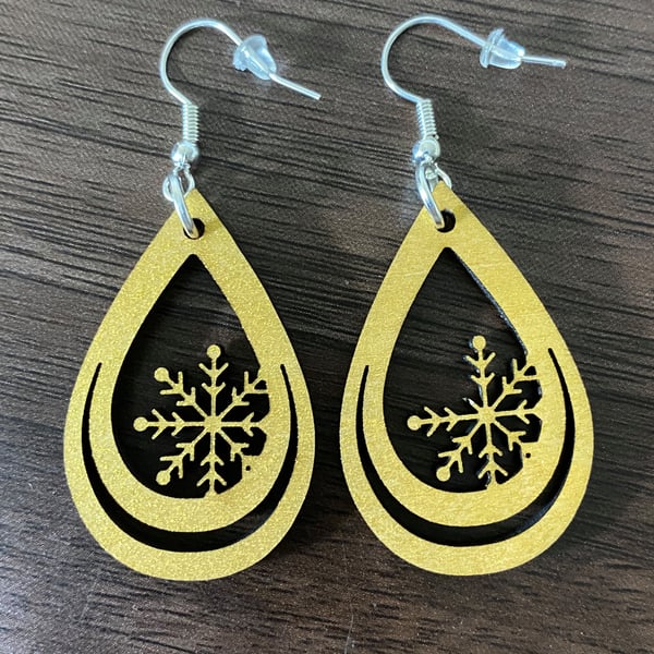 Golden Christmas Earrings