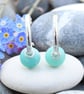 Turquoise earrings, natural turquoise stone, sleeper earrings, handmade, pebble  - Image 10