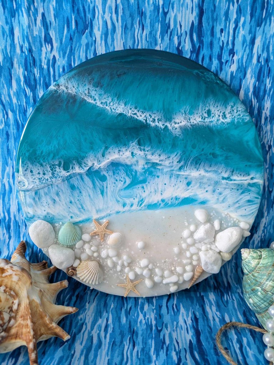 Small round beach with white sand