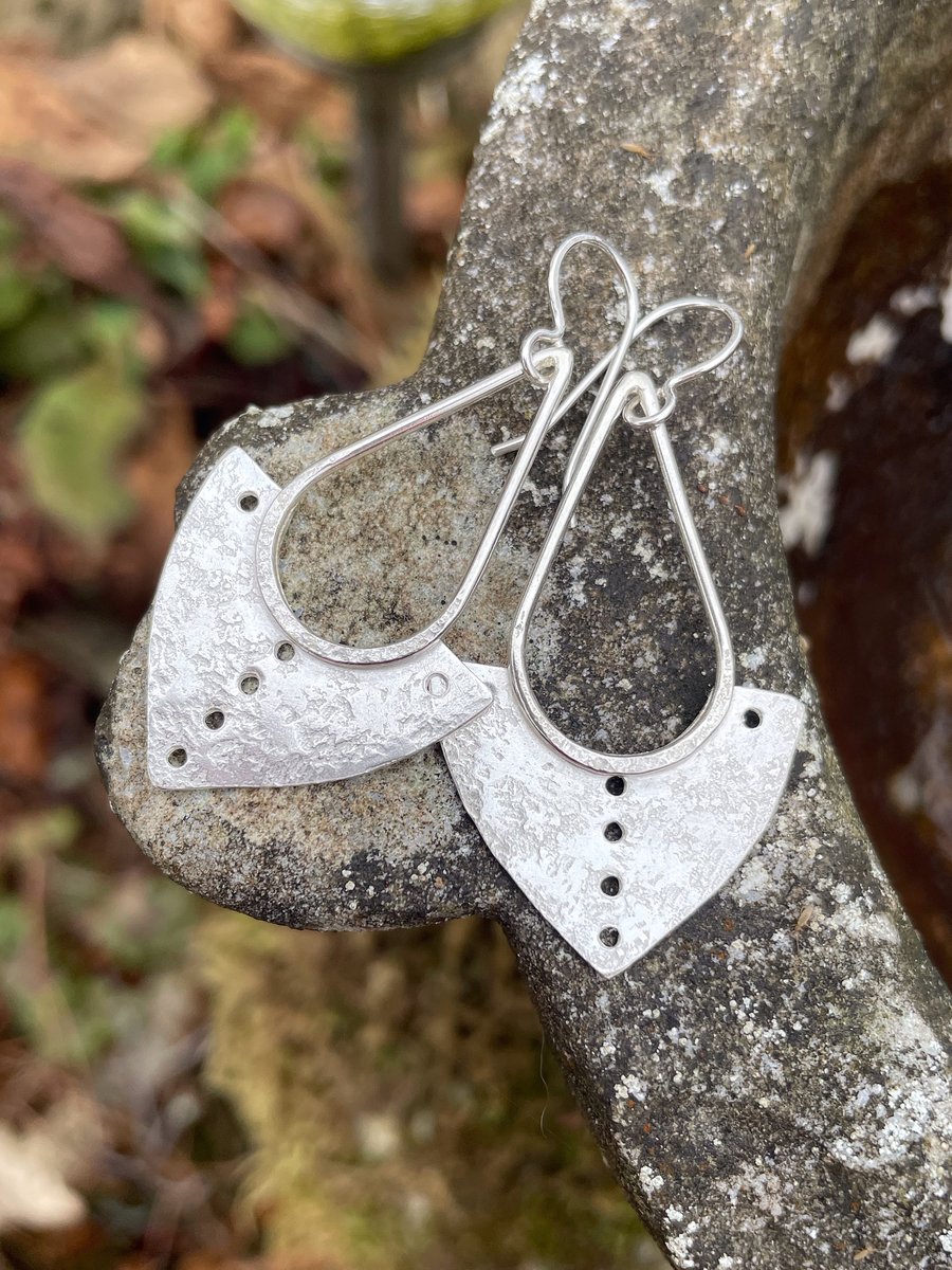 Large Oxidized Silver Shield Tribal Pedants Large Oxidized Silver Shield Tribal Pedants