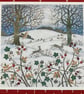 Christmas card - Countryside winter hares - Image 3