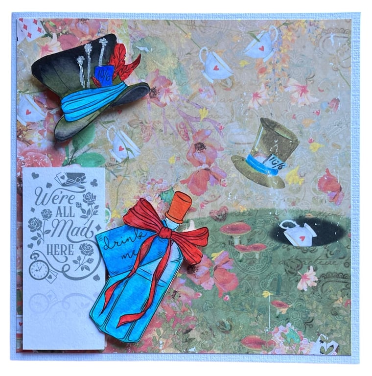 Blank Alice in Wonderland Greetings Card – For Any Occasion