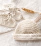 Organic Baby Hat and Booties, certified cotton, 0-5 months - Image 4