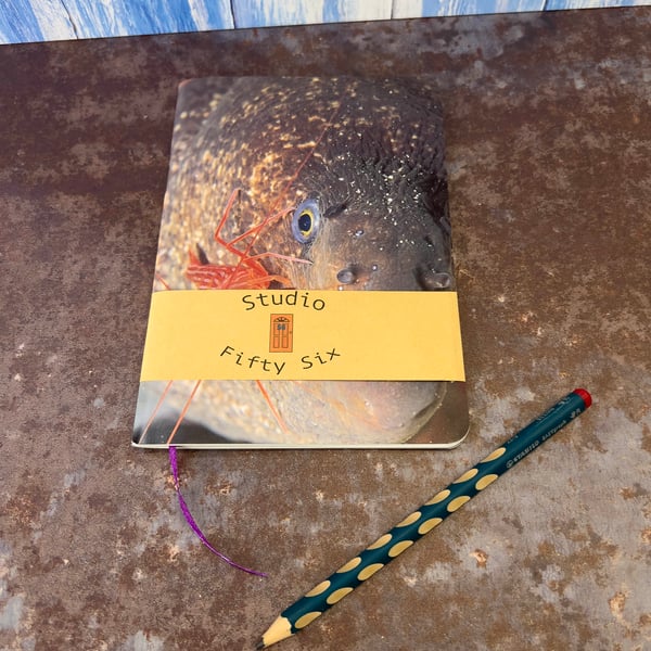 Notebook, Marine themed, A5 (ish), made from up-cycled & recycled materials.