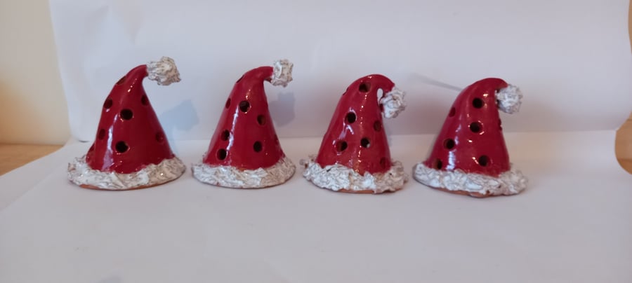 Santa hat tealight holders