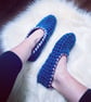 Petrol Ballerina Crochet Slippers Socks  - Image 3