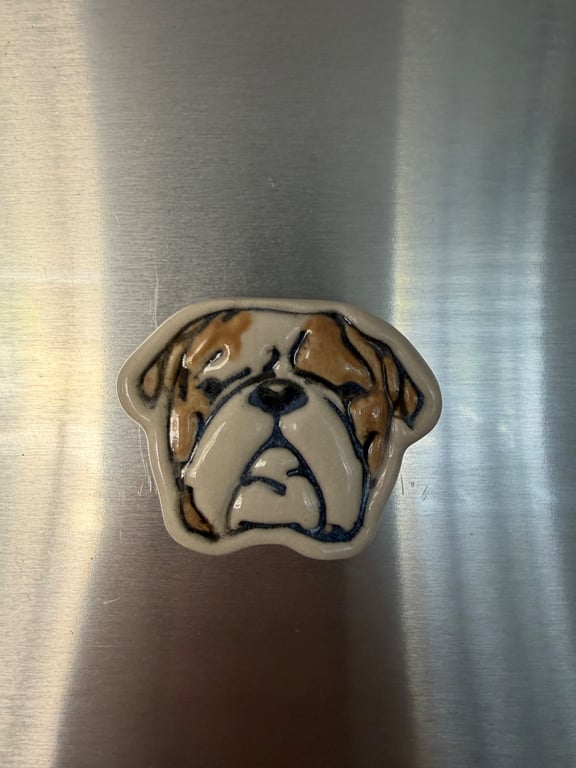 Ceramic British Bulldog fridge magnet