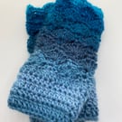 Colourful Ombre Crocheted Fingerless Gloves, Wrist Warmers