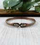 Bangle, Copper with Beaded Pattern Antiqued Finish. Size 19cms - Image 2